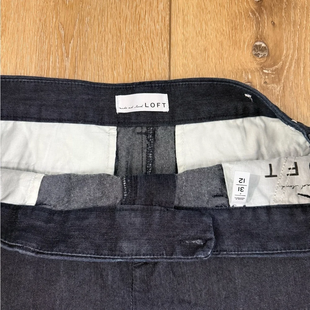 Ann Taylor Loft High Rise Dark Wash Blue Denim Jean Shorts Women 31/12